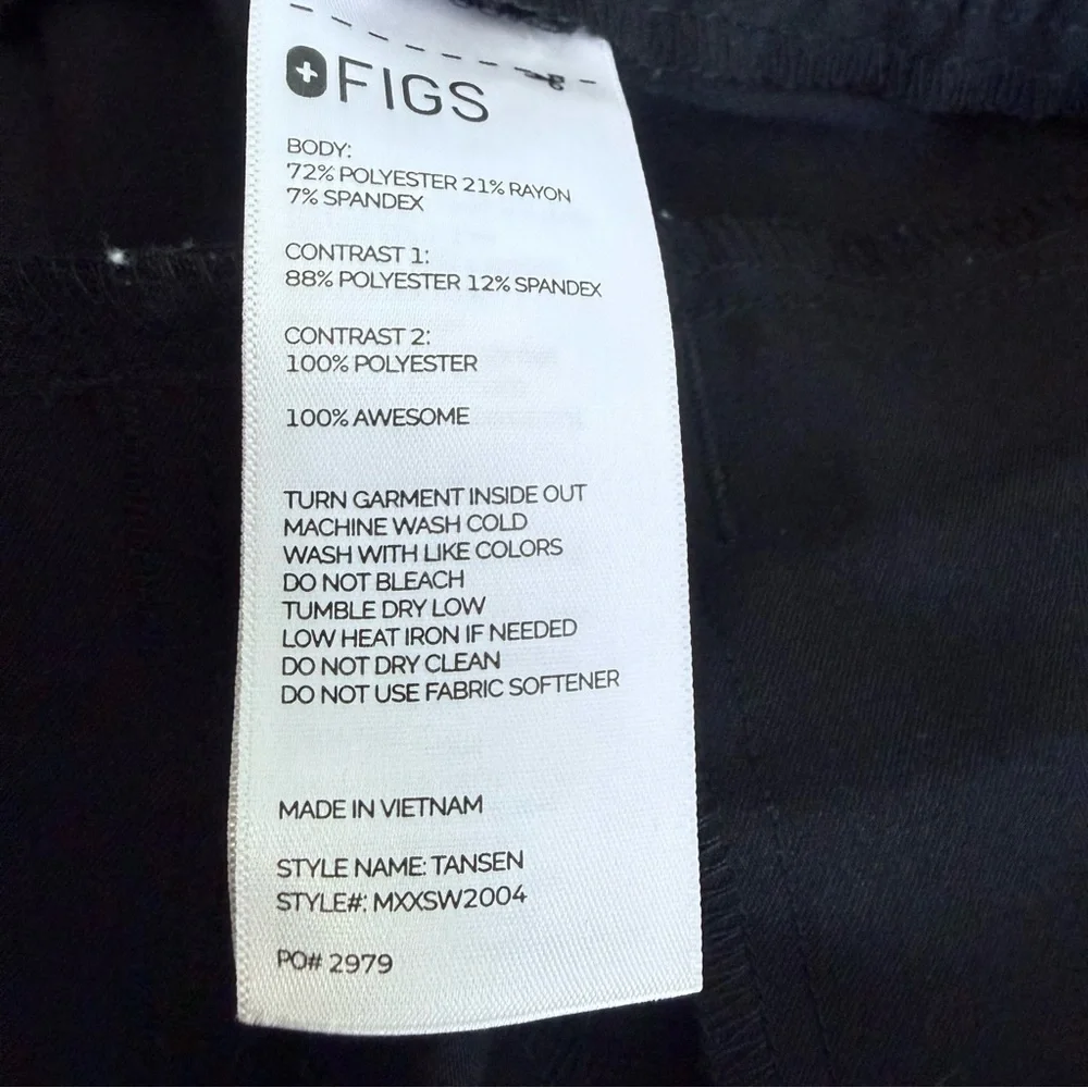 FIGS Tansen Technical Jogger Scrubber Pants Black Large L MXXSW2004